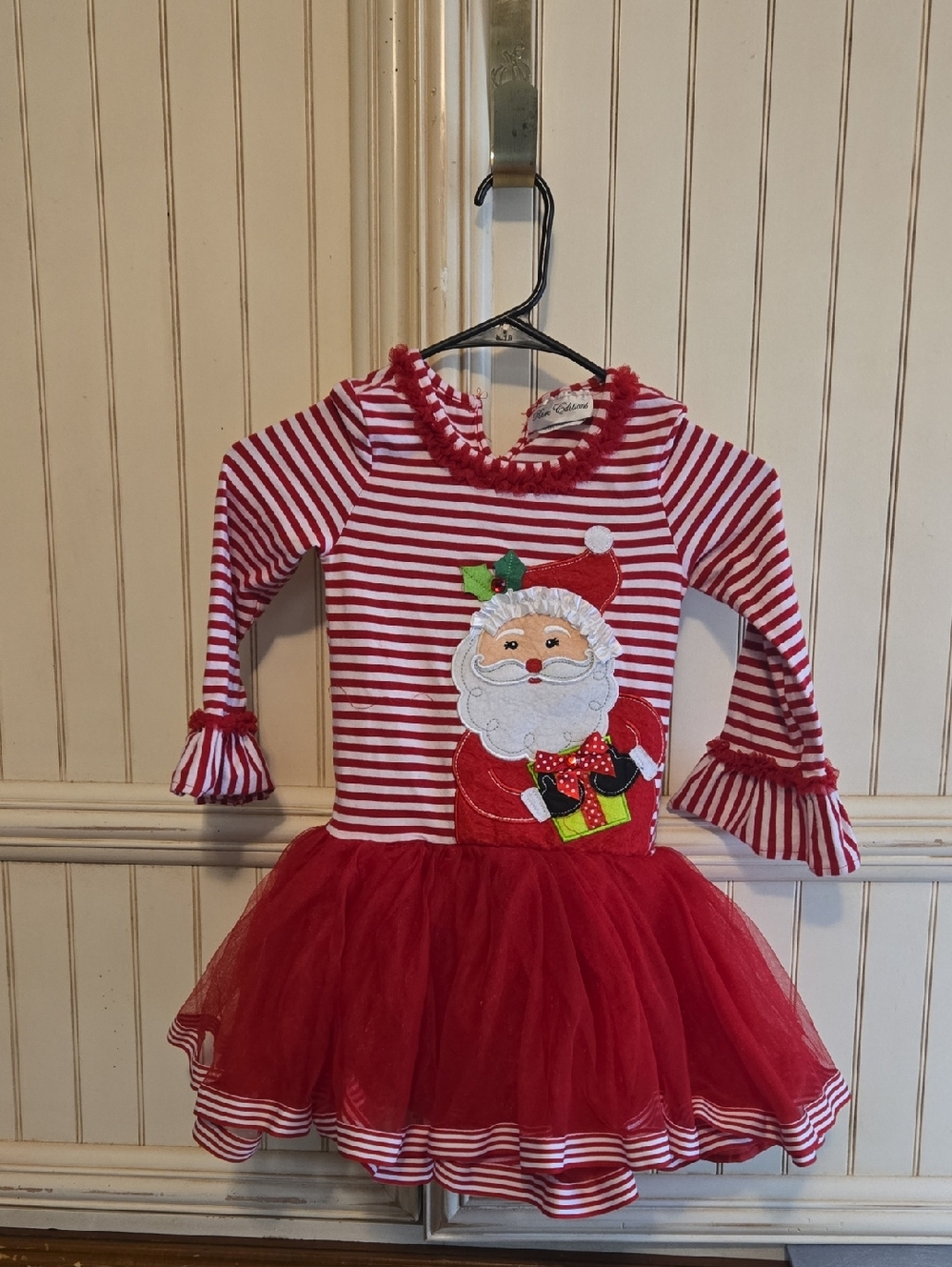 Rare Editions Red and White Striped Santa Tutu Dress